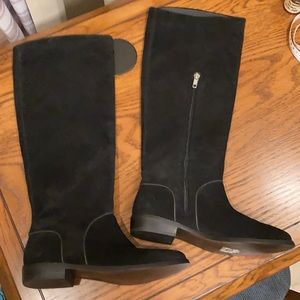 UGG Gracen Black Suede Riding Boots Size 8